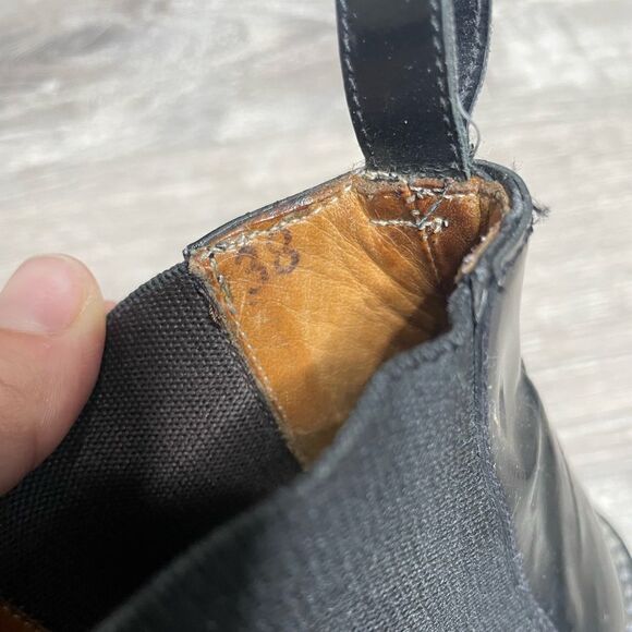 Creatures of Comfort Black Patent Leather Ankle Pull On Moto Boots - Picture 12 of 16